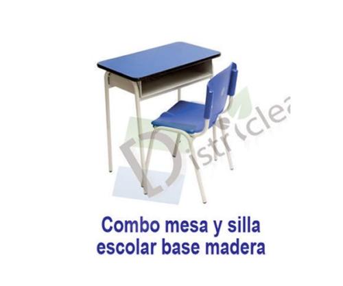 Combo silla y mesa escolar en madera