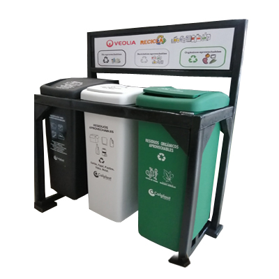 Punto ecológico de 55 litros madera plástica