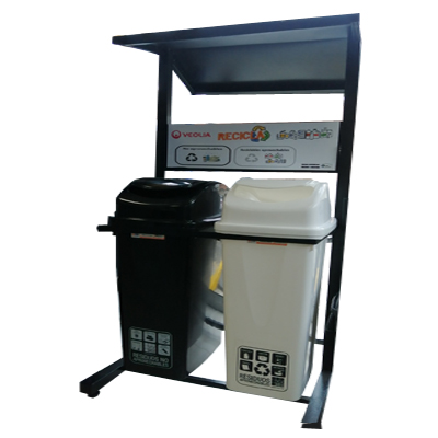 Punto ecológico de 55 litros con techo